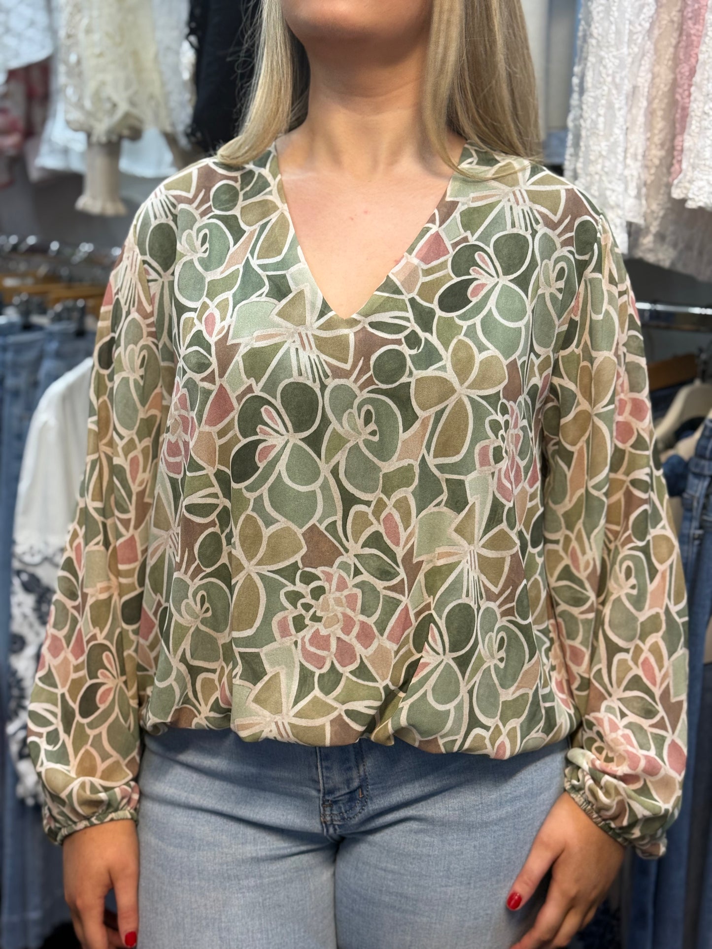 SAMIE- PATTERN BUBBLE TOP