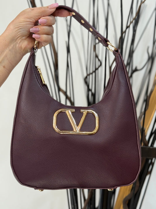 V- INSPIRED STUDS HANDLE H/BAG