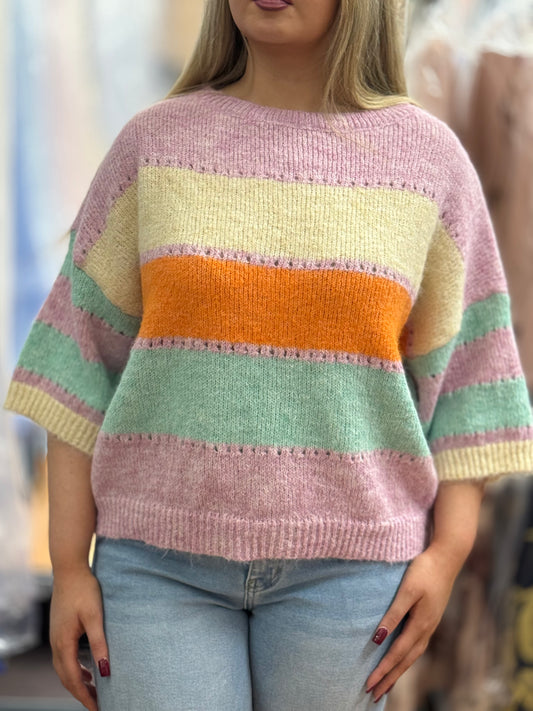 ROSA- O/S STRIPE KNIT