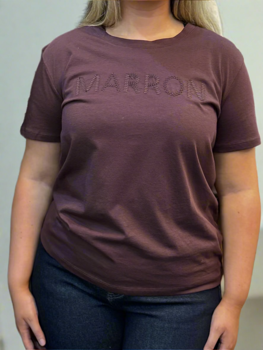FRANSA- ROUGE-MARRON LOG0 TEE
