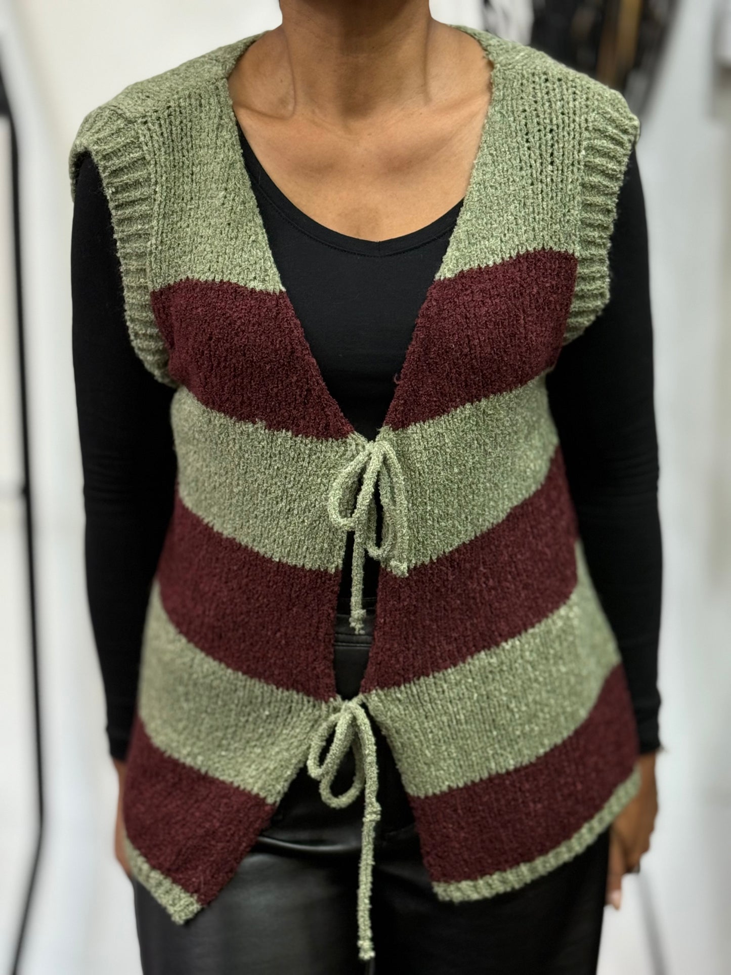 EZRA- CHENILLE TIE FRONT GILET- #BlackFridaySale PRICE DROP