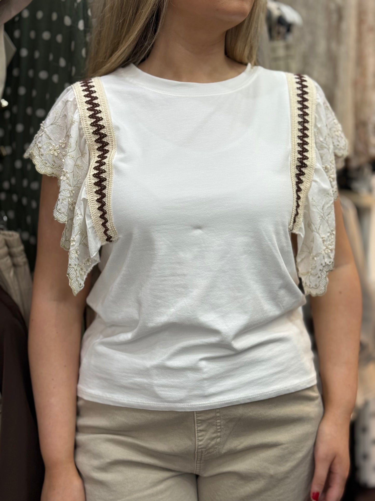 ROMA TEE- AMARA SCALLOP BRAID SLV