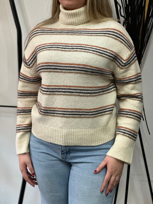BYOUNG-MONNA STRIPE ROLL NK JUMPER-#NOVEMBER BF20%off -