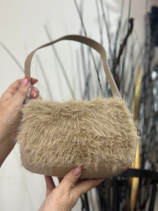 MARIE SMALL FAUX FUR SHOULDER BAG
