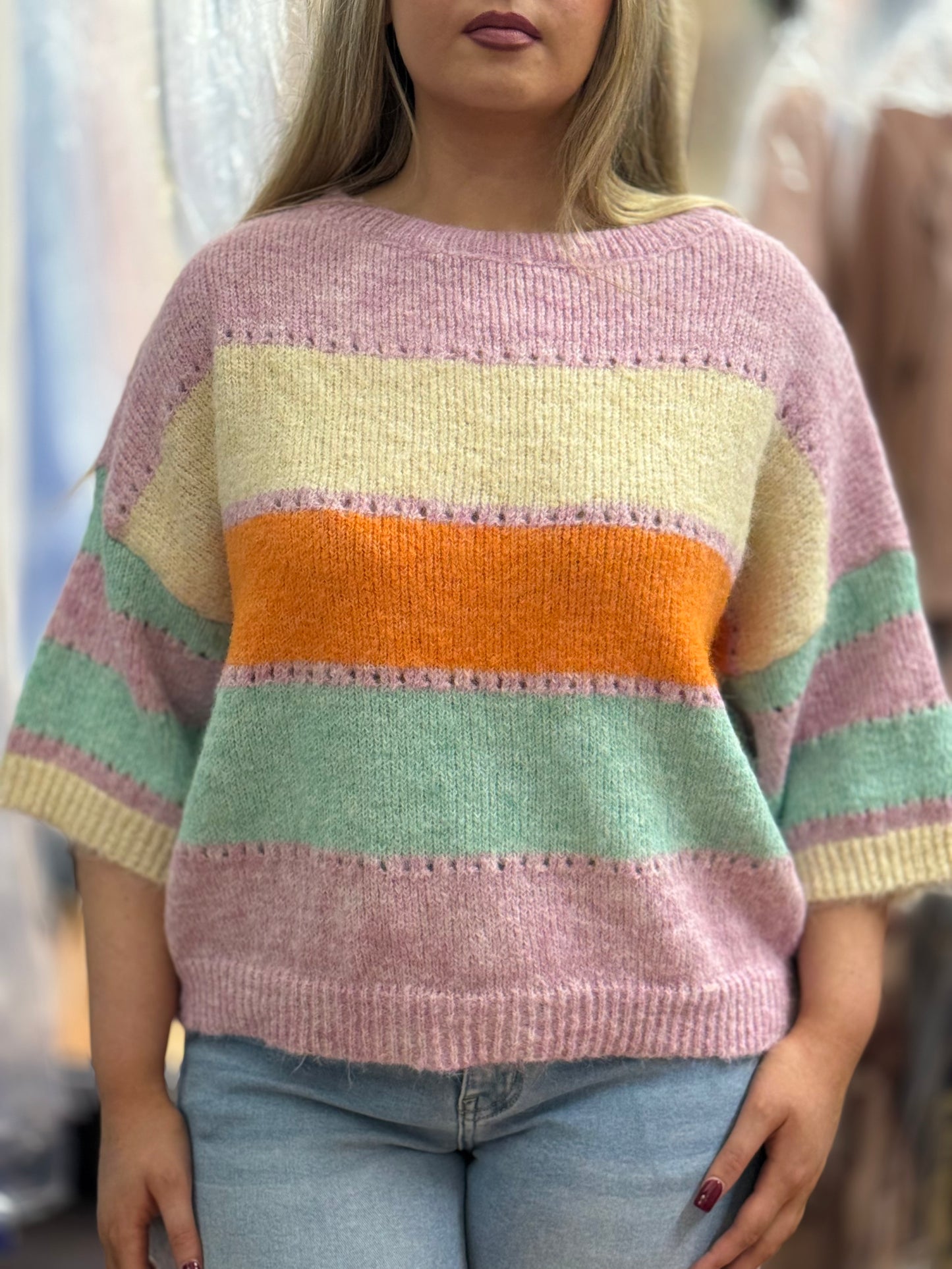ROSA- O/S STRIPE KNIT