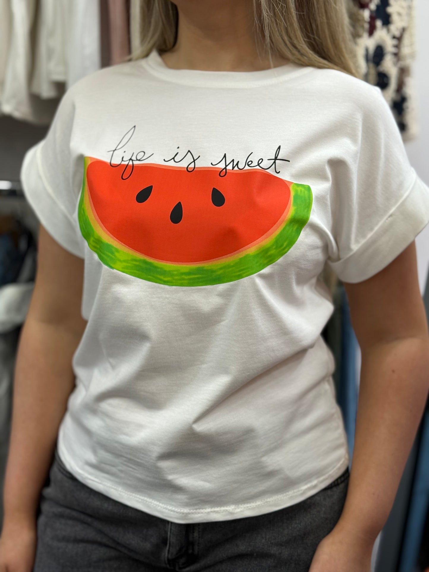 KIZZY-FRUITY SLOGAN TEE