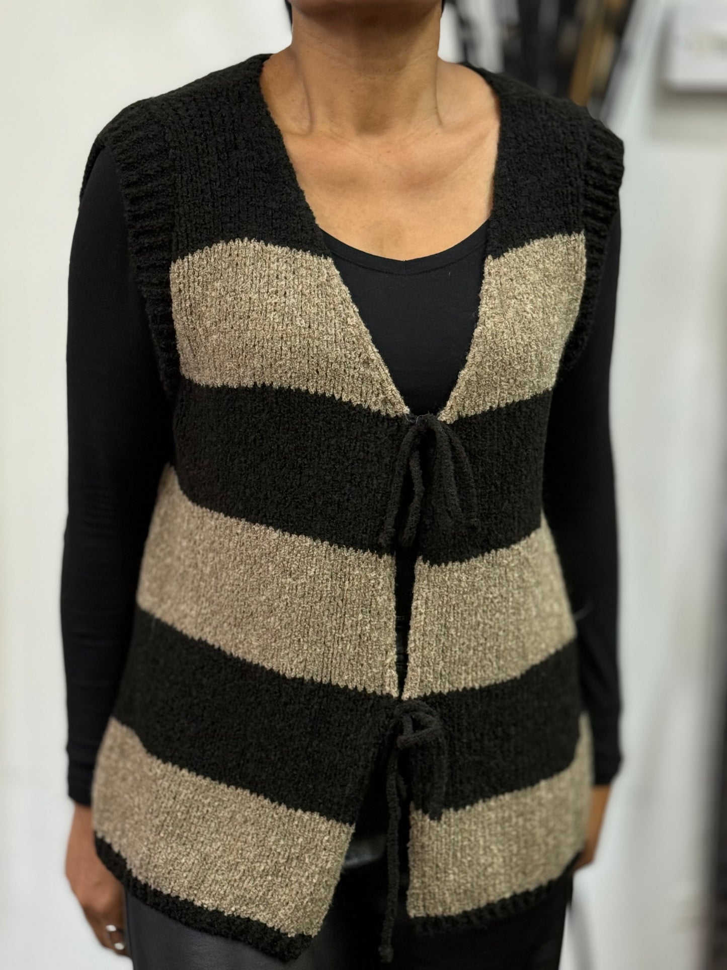 EZRA- CHENILLE TIE FRONT GILET- #BlackFridaySale PRICE DROP