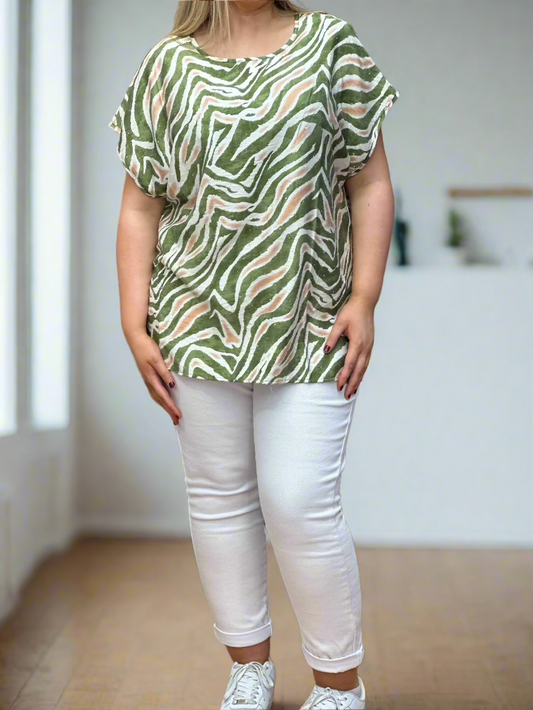 SAMIRA-TIGER PRINT STUDS TOP