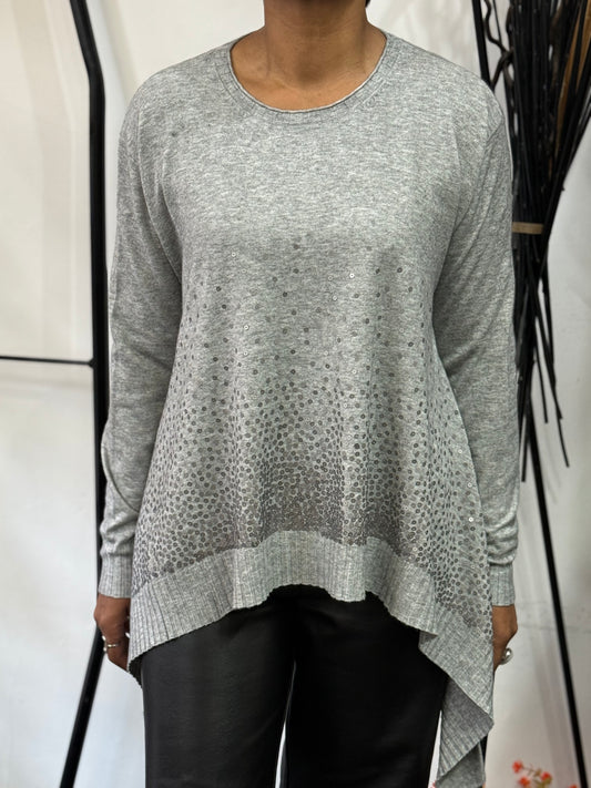 RIVER- TAPERED HEM SEQUIN FINE KNT JUMPER -🖤BLACKFRIDAYWKEND-AUTO 10%OFF@CHECKOUT