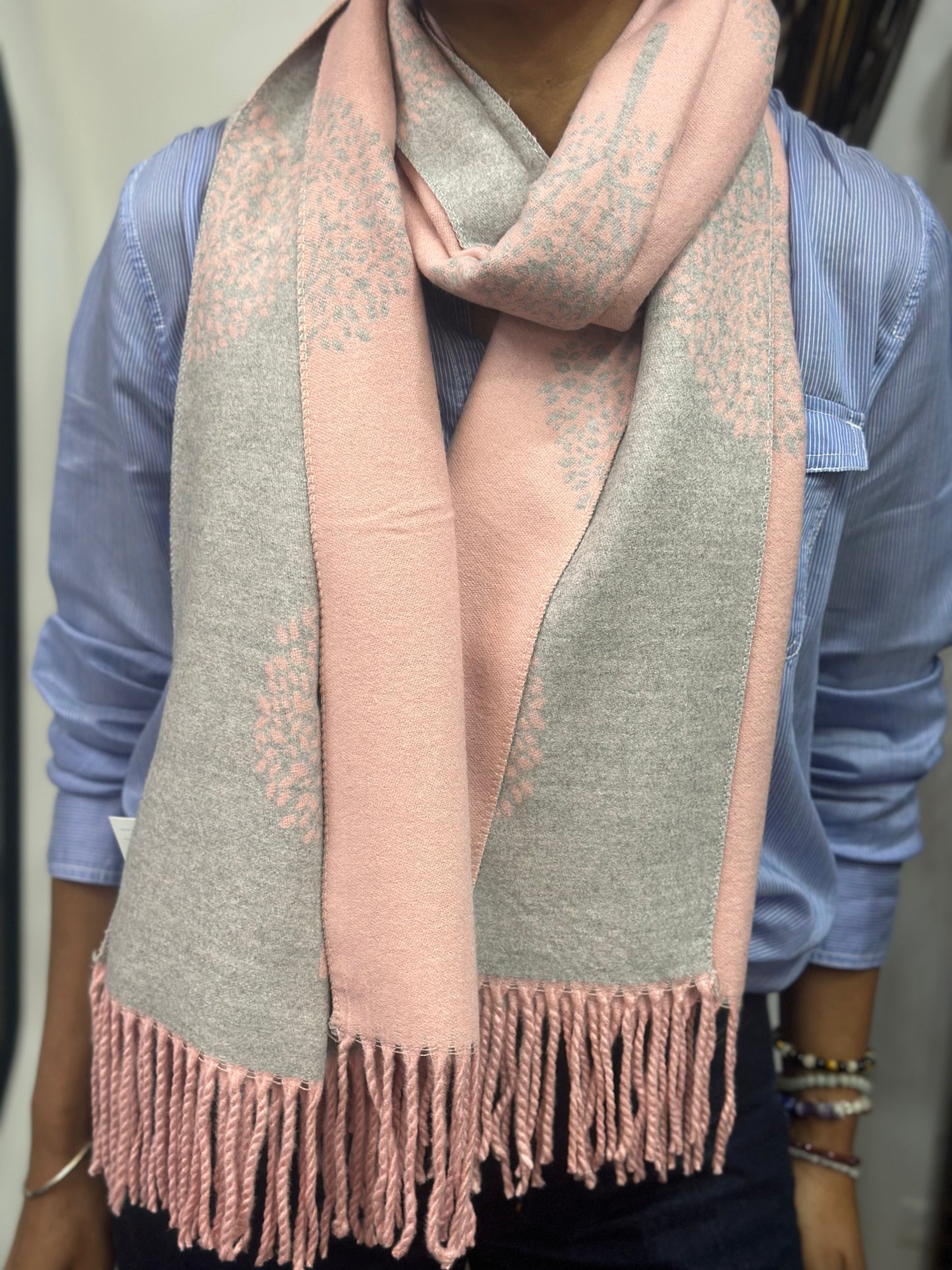 TREE OF LIFE- REVERSIBLE SCARF- CASHMERE BLEND