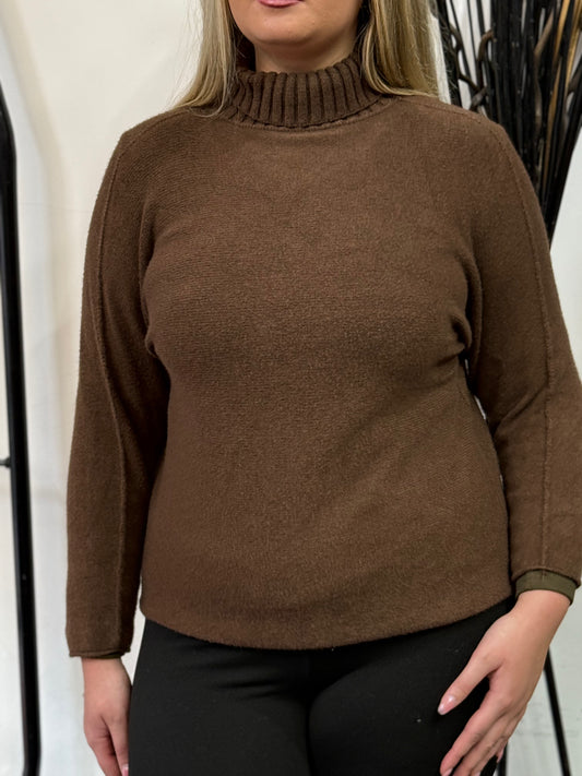 ELLA-RIBBED ROLL NECK JUMPER