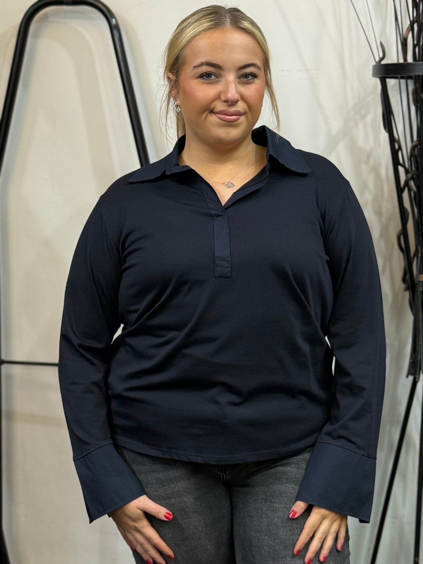 ADELE-LAYERING SHIRT TOP/CURVE