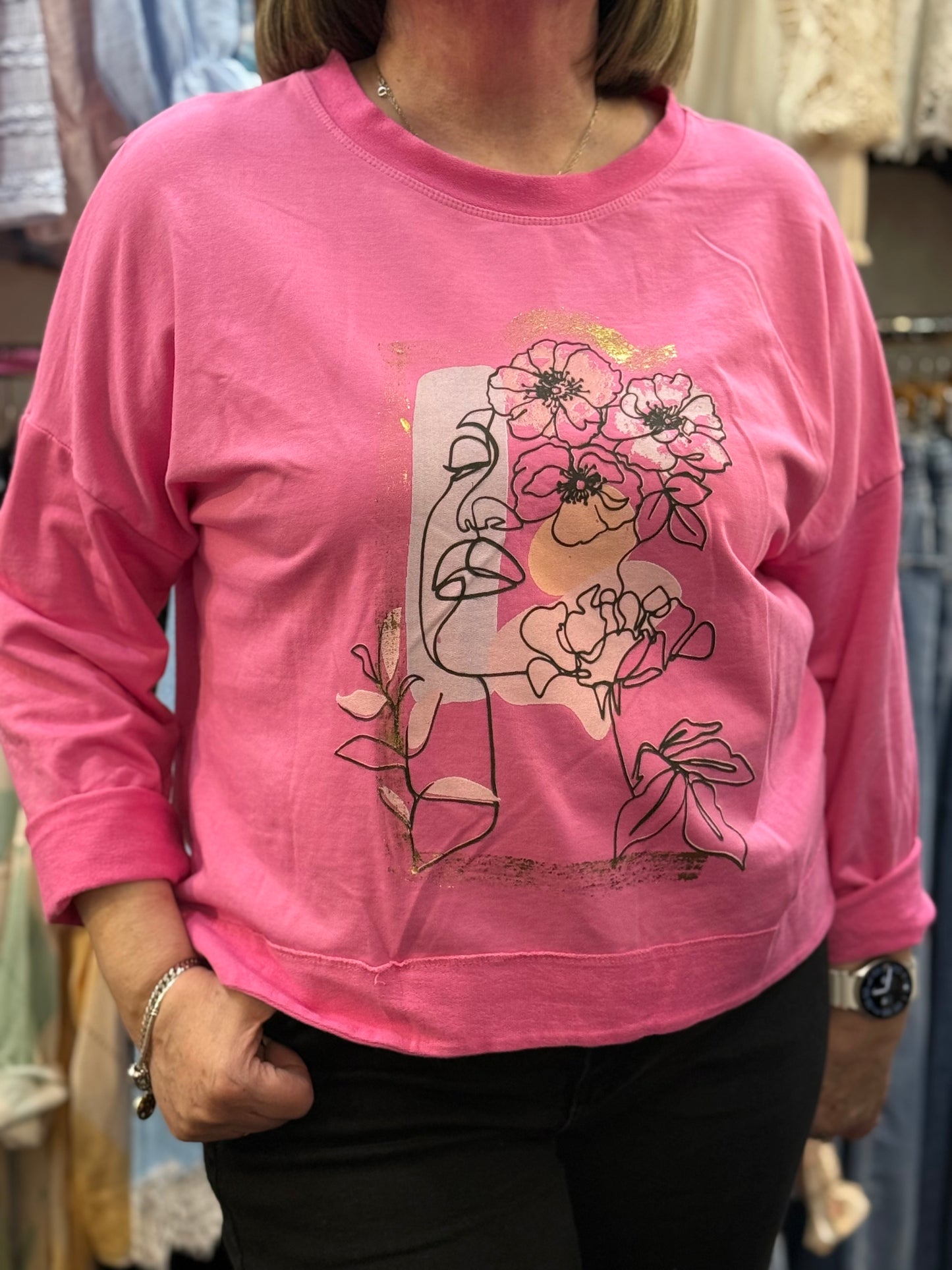 HALLIE- FACE SWEAT TOP #MWBSPECIAL