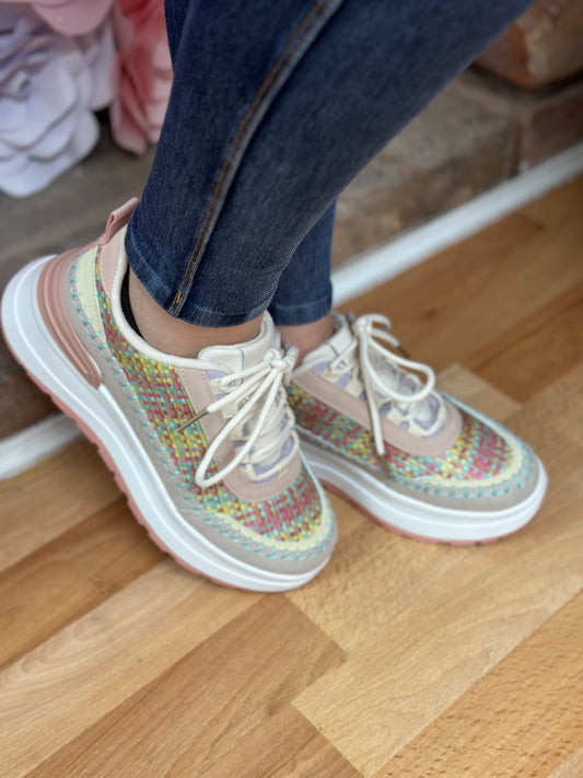 CHLOE PINK MULTI TRAINER -