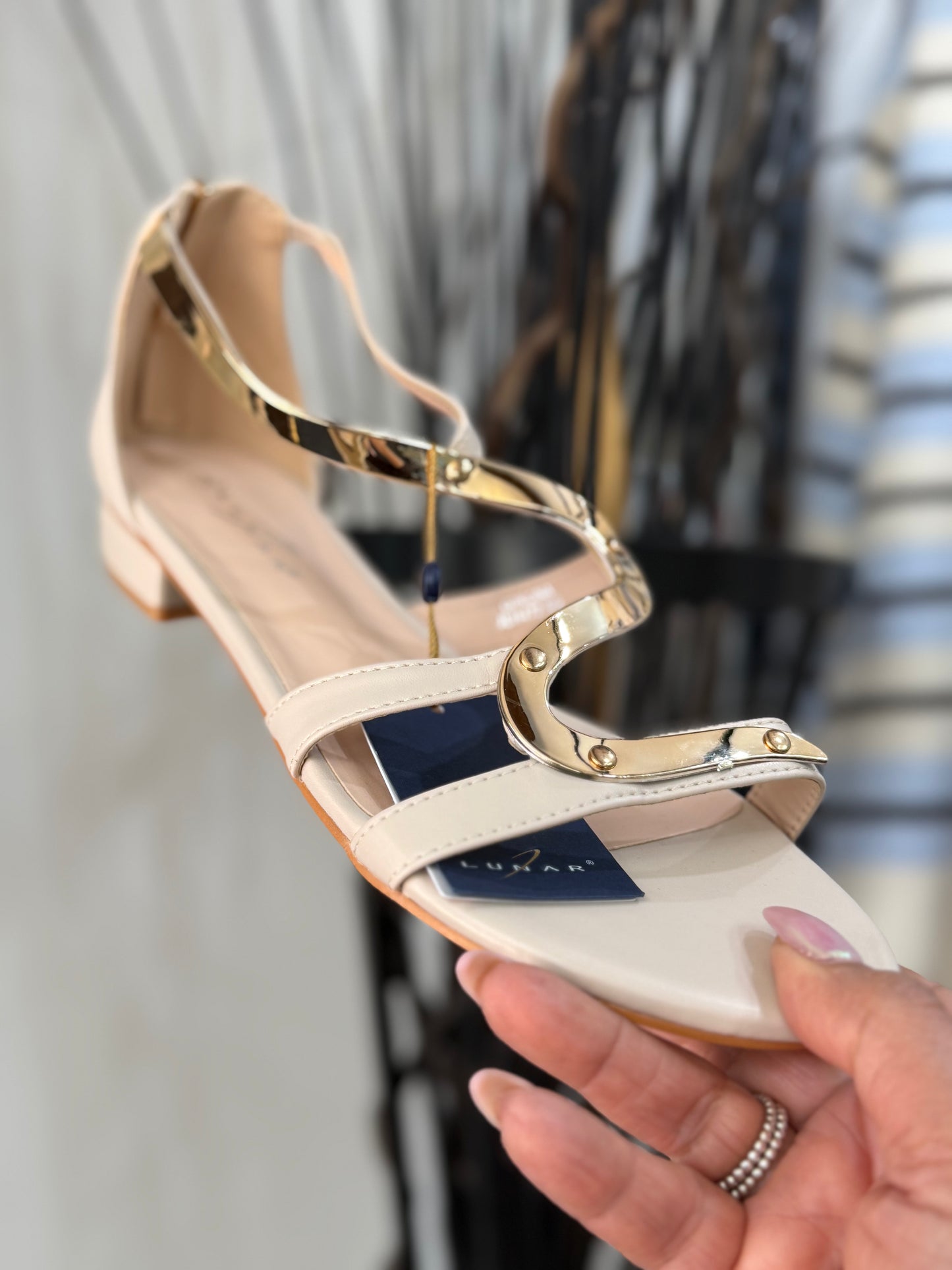 LUNAR GIRONA-ZIP BACK SANDAL BEIGE - AUTO20% off @checkout