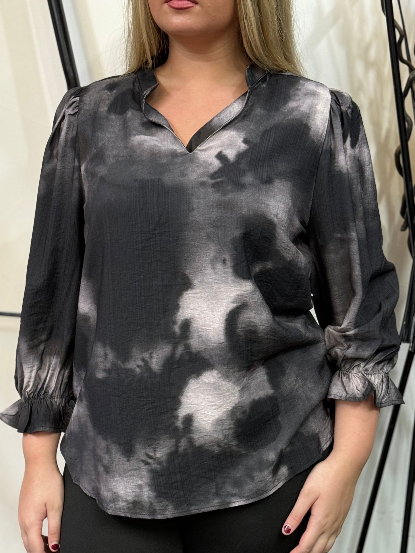 FRANSA-LAINEY CLOUDY PRINT BLOUSEN TOP-NOVEMBER BFSale