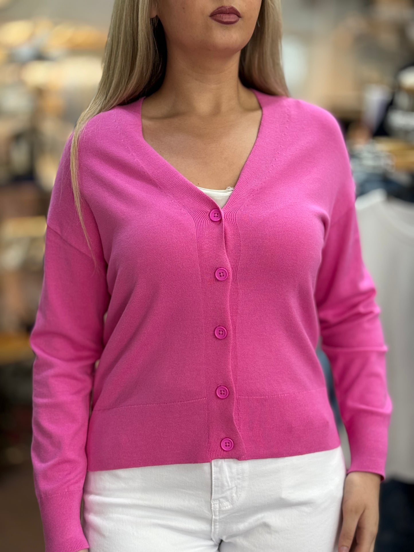 BYOUNG -MORLA CARDI-HOT PINK