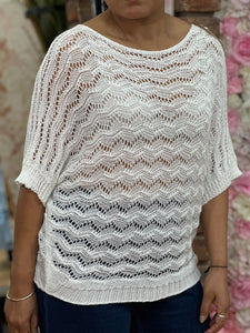 BATWING CROCHET KNITTED TOP