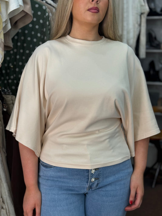 LYON R/NECK -CAPE SLEEVE TOP