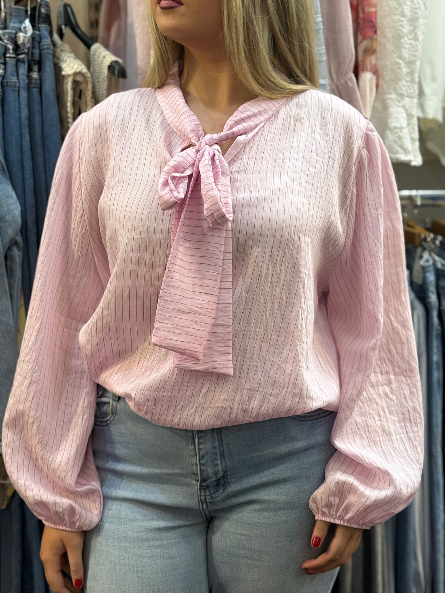 AVELINE- PINSTRIPE BLOUSE #SunshineSALE