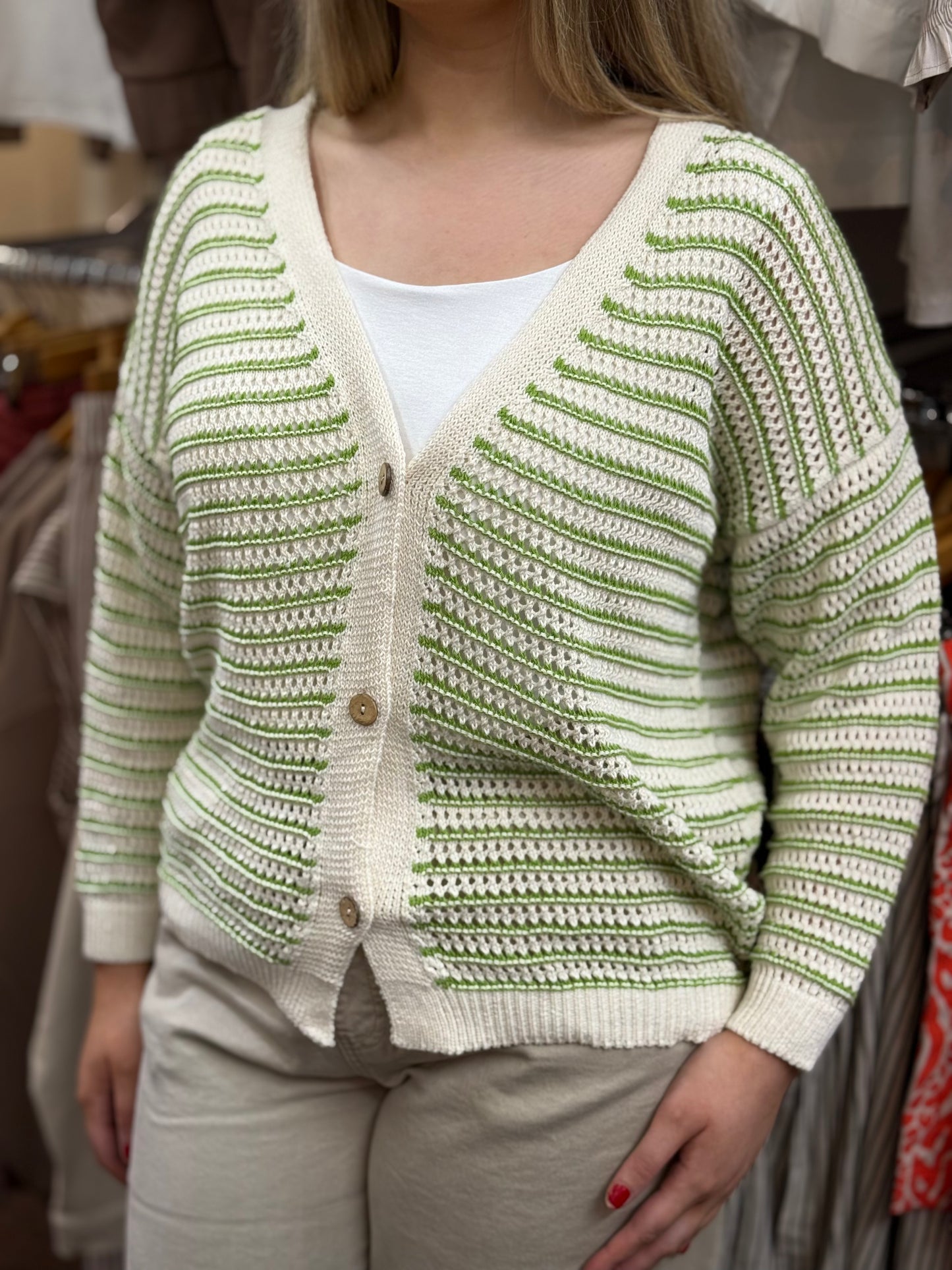 ARCHIE-CROCHET SUMMER STRIPES CARDI