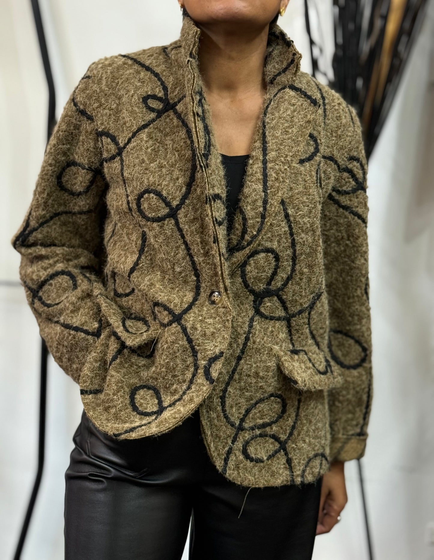 SIANNA-BOUCLE SWIRL STITCH BLAZER-#BlackFridaySale -🖤🖤 AUTO XTRA20% off @ Checkout