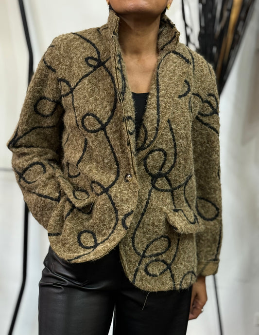 SIANNA-BOUCLE SWIRL STITCH BLAZER-#BlackFridaySale -🖤🖤 AUTO XTRA20% off @ Checkout