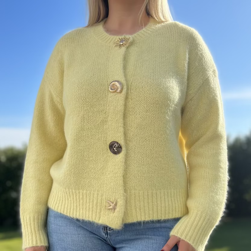 HALY- GOLD COASTAL BUTTON CARDI-#MOTHERS’DAY