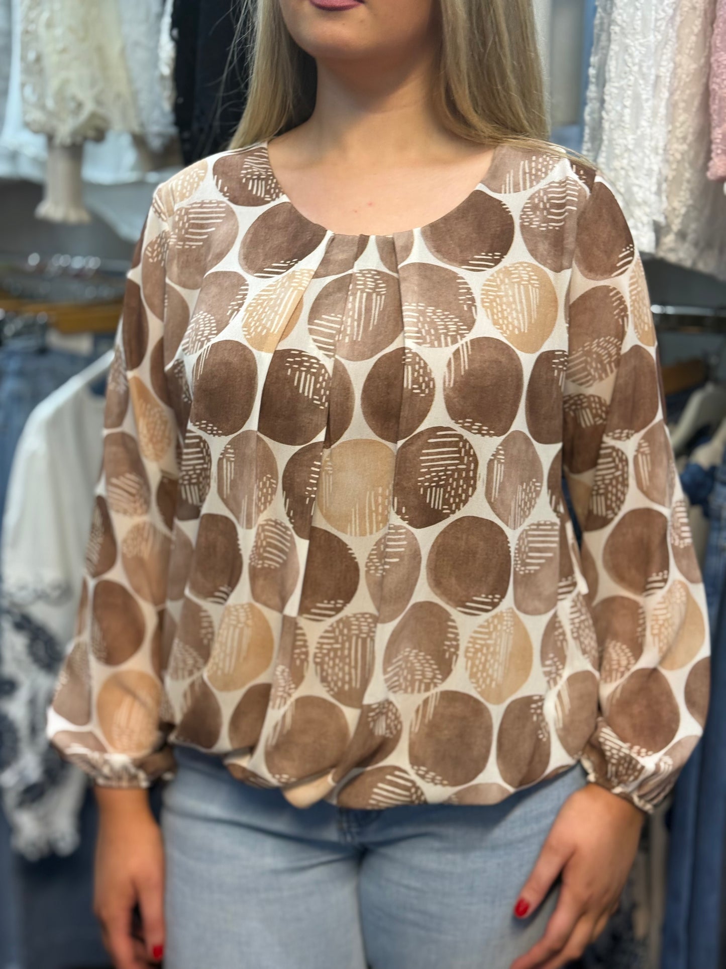 SAMIE- PATTERN BUBBLE TOP