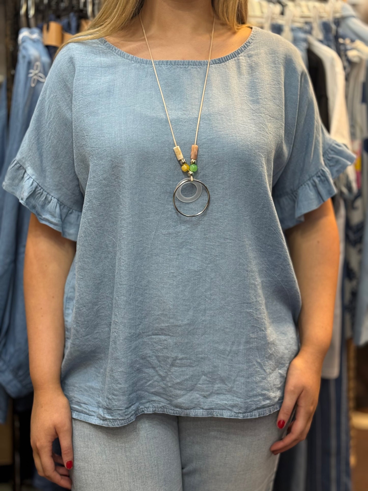 LILIAN- DENIM LOOK TOP