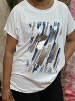 Load image into Gallery viewer, FOIL BRUSHSTROKE TEE-
