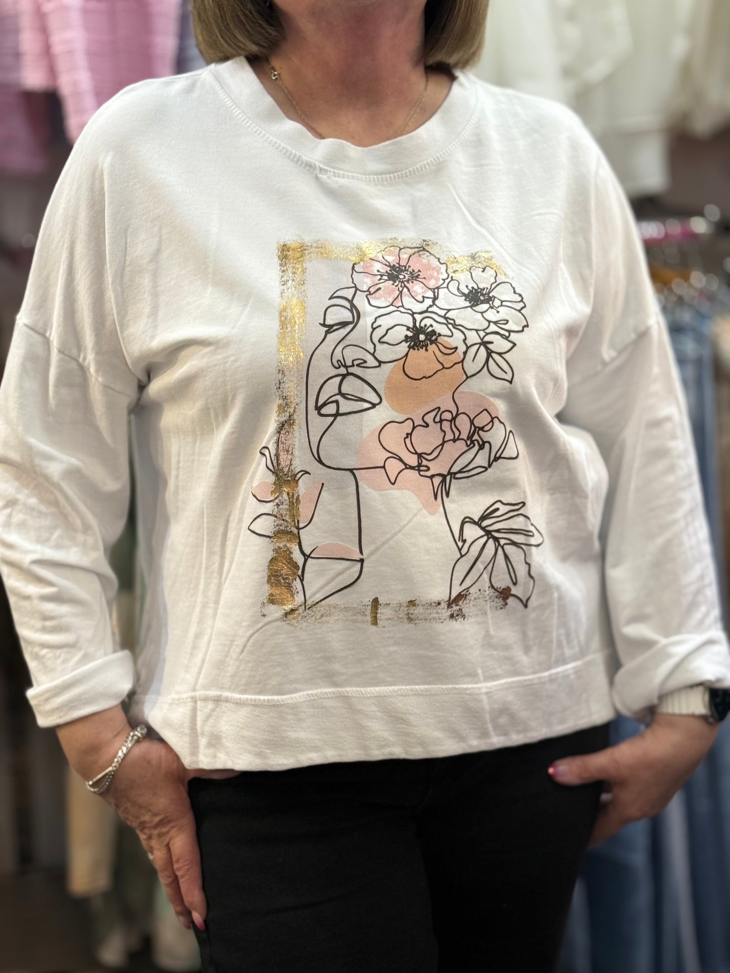 HALLIE- FACE SWEAT TOP #MWBSPECIAL