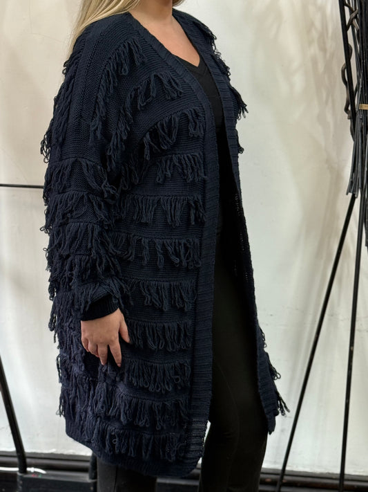 ROSIE-SHAGGY LONGLINE CARDI- CURVE 50% OFF