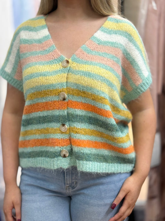 ZARA- STRIPE KNITTED W/COAT