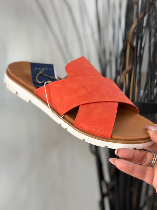 LUNAR- CHLOE MULE SANDAL-ORANGE