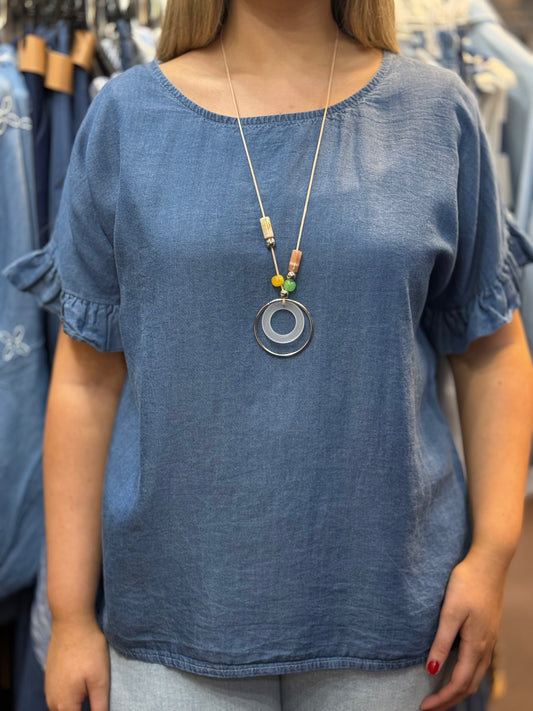 LILIAN- DENIM LOOK TOP