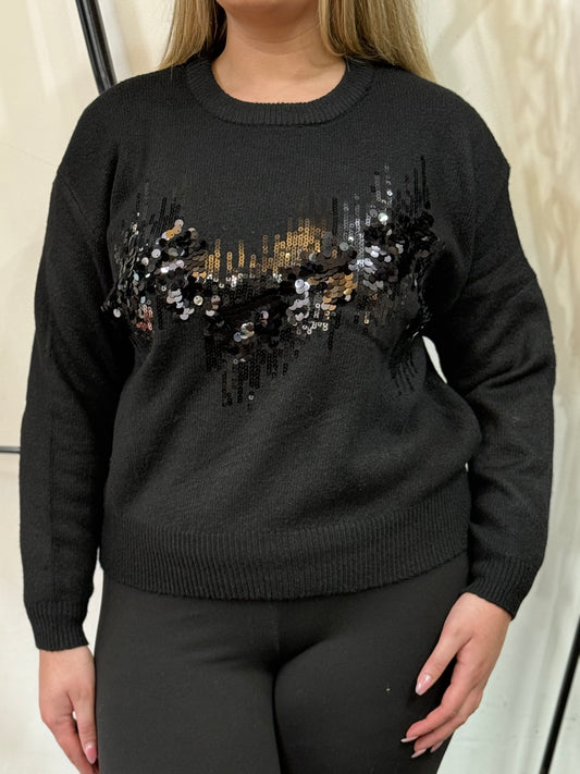 AVA-SEQUIN WAVE JUMPER