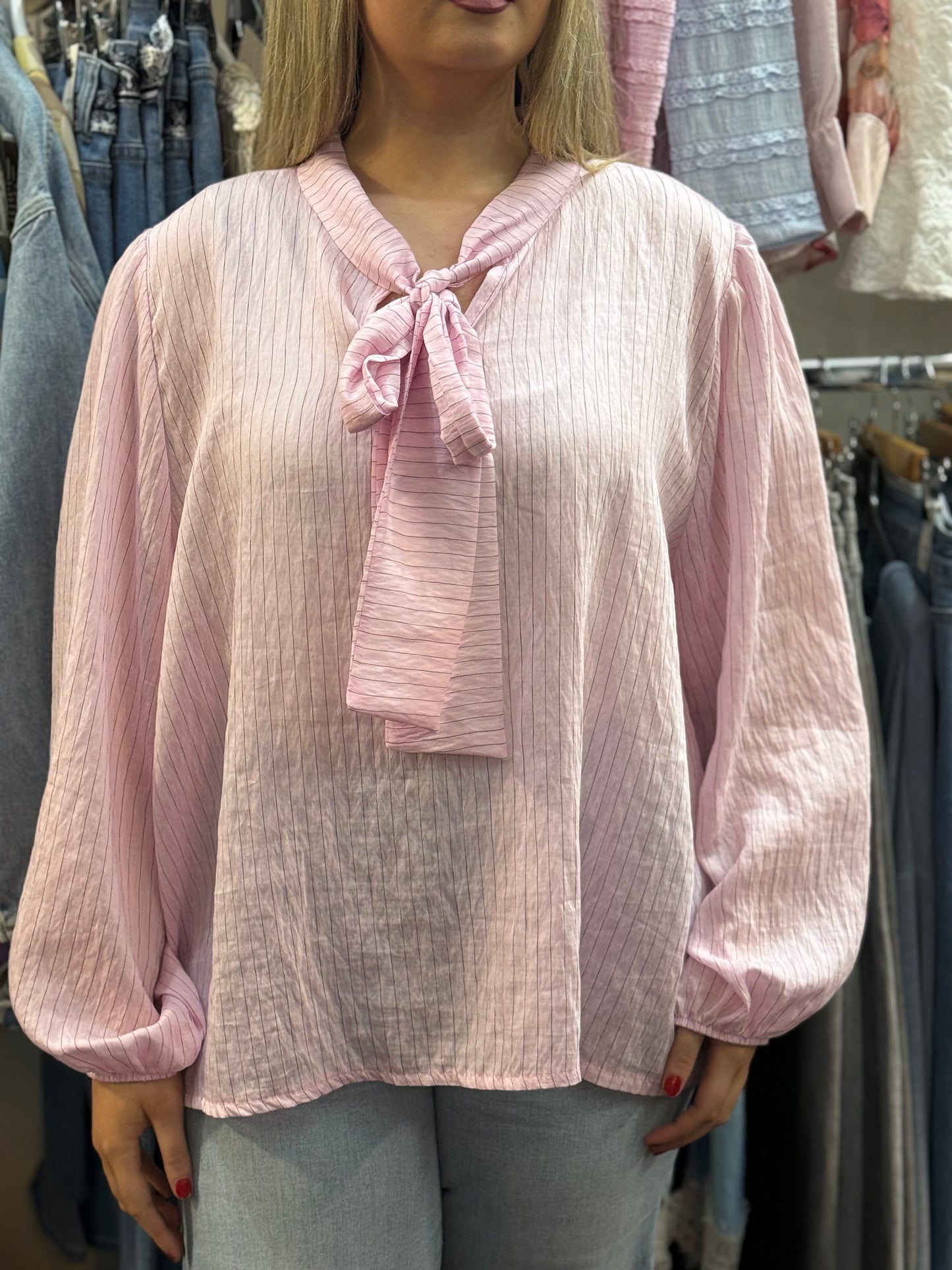 AVELINE- PINSTRIPE BLOUSE #SunshineSALE