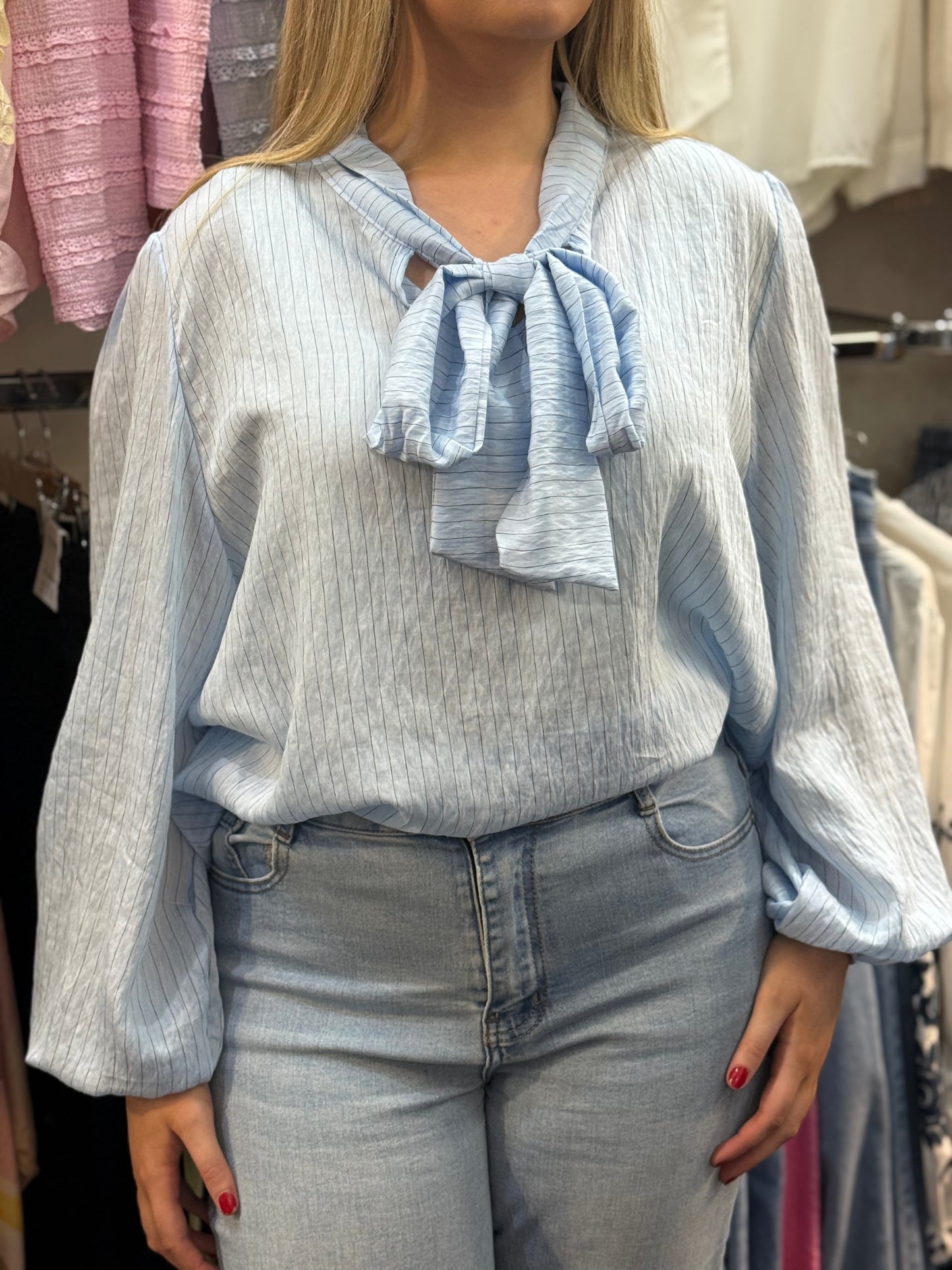 AVELINE- PINSTRIPE BLOUSE #SunshineSALE