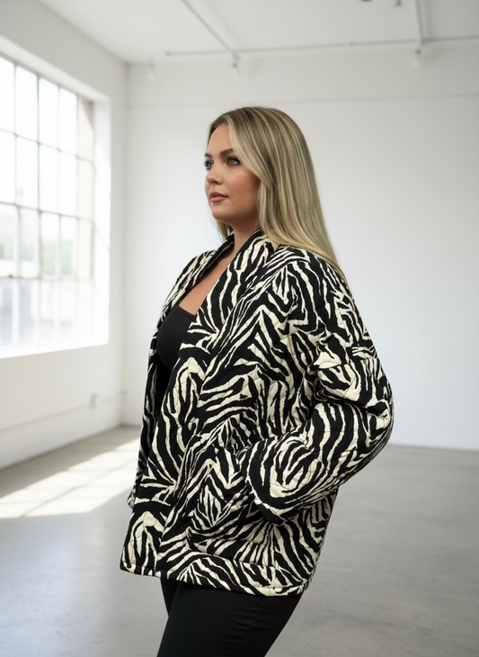 CADAN- QUILTED ZEBRA PRINT JACKET--🖤 BLACKFRIDAYWKEND-20%OFF