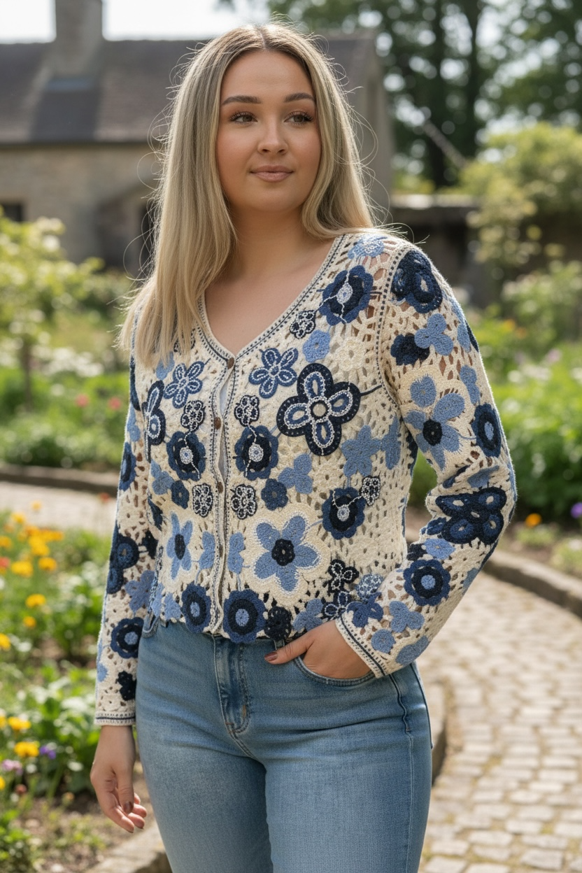 CARLA- CROPPED CROCHET CARDI