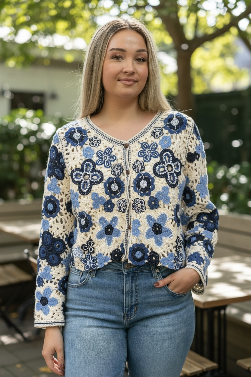 CARLA- CROPPED CROCHET CARDI