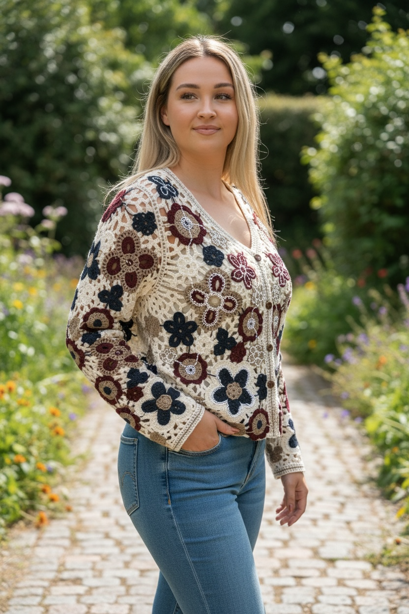 CARLA- CROPPED CROCHET CARDI