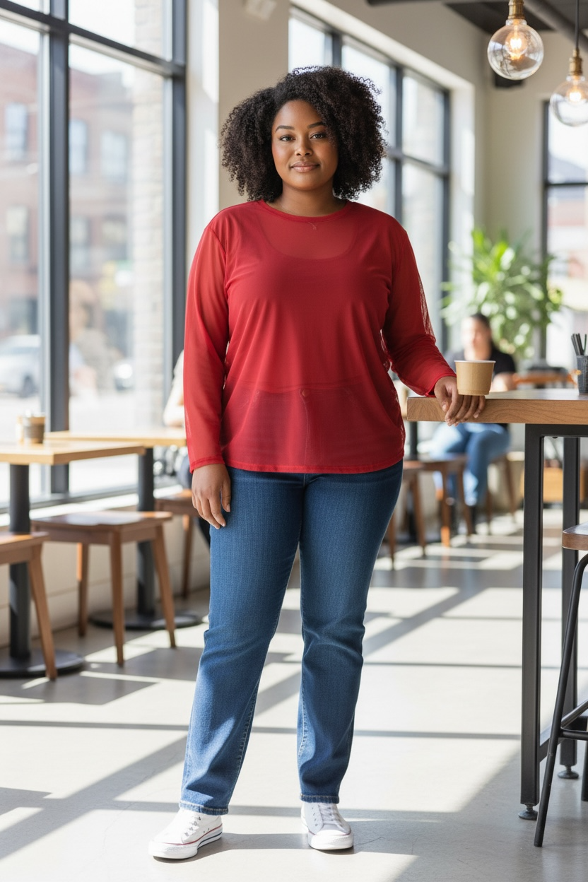 BLISS-PLAIN MESH TOP/CURVE -