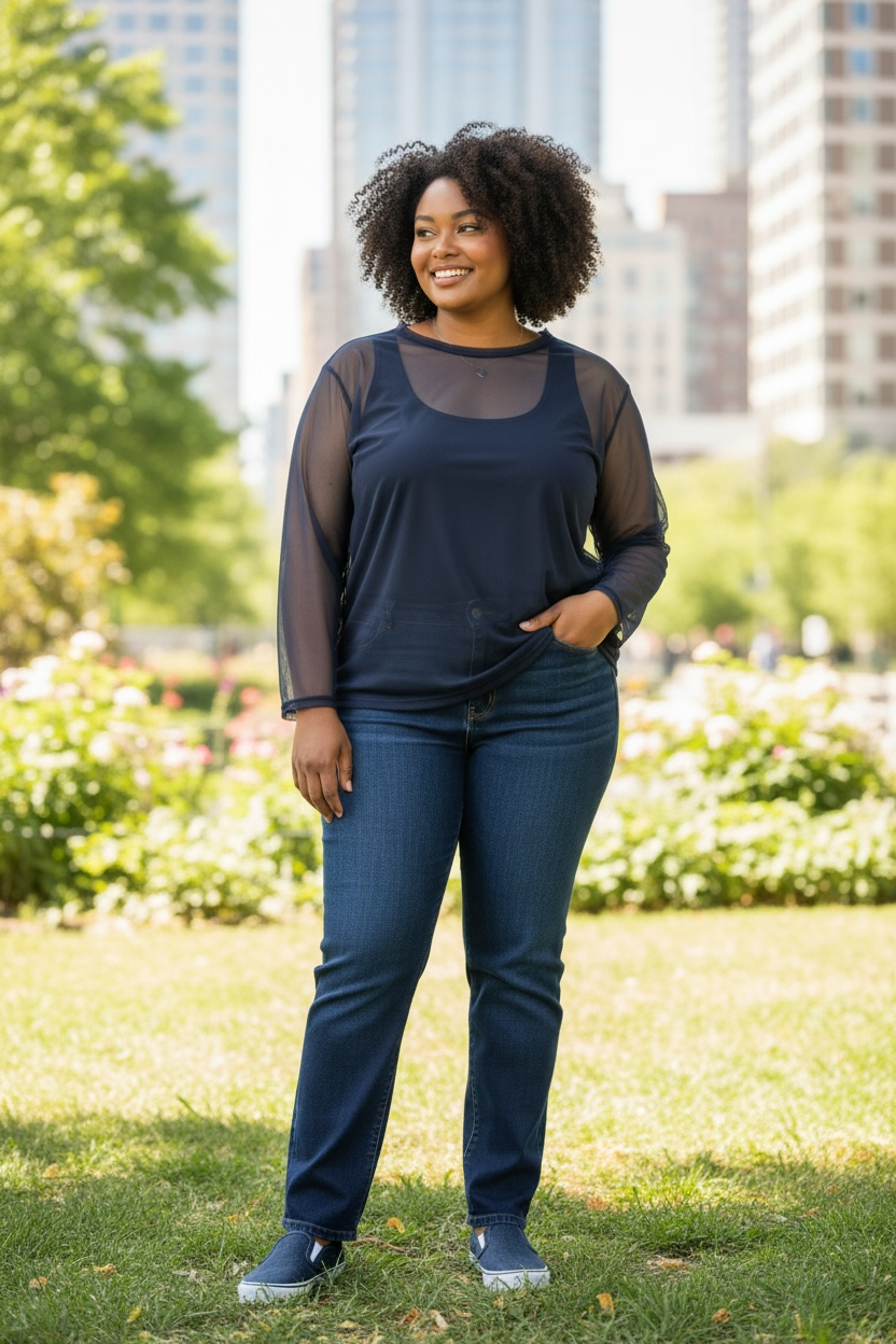 BLISS-PLAIN MESH TOP/CURVE -