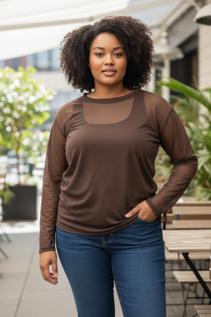 BLISS-PLAIN MESH TOP/CURVE -