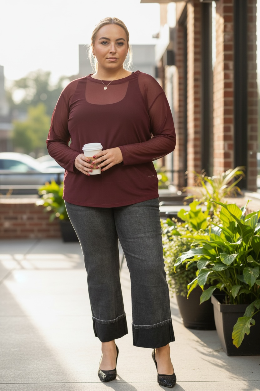 BLISS-PLAIN MESH TOP/CURVE -