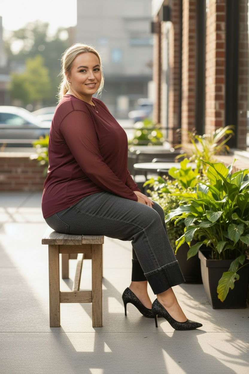 BLISS-PLAIN MESH TOP/CURVE -