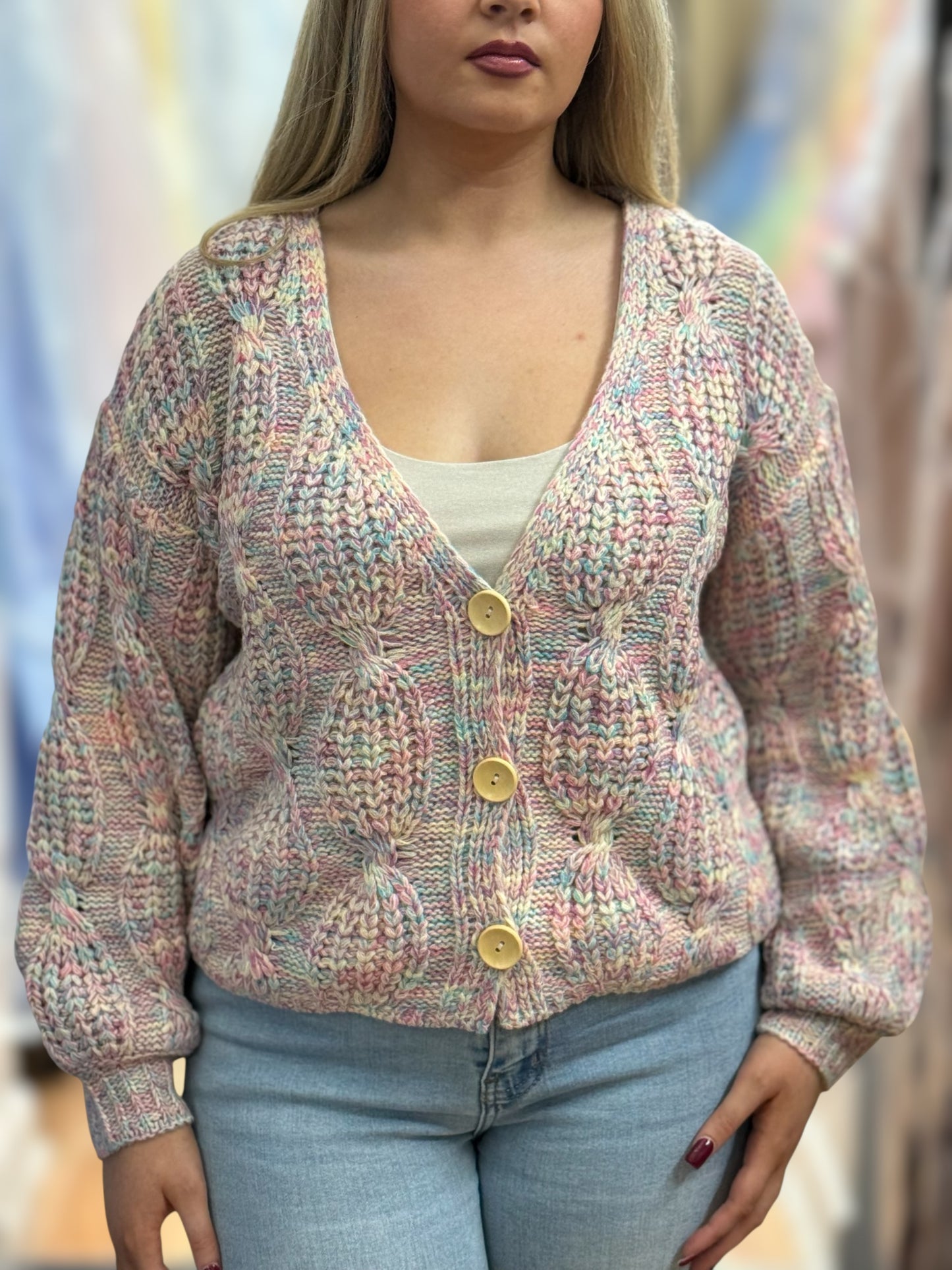 IVANA-MULTI HAND KNIT CARDI #SunshineSALE