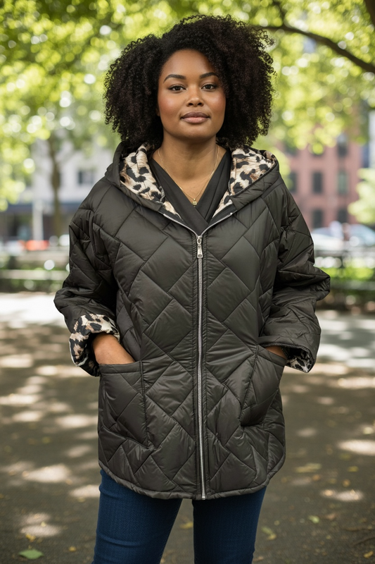 BRODIE PLAIN QUILTED HOODY JACKET- #LAST1LEFT